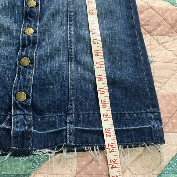 Current Elliott Short Sally Skirt Womens 27 Blue Button Front Jean Denim Skirt - Picture 9 of 9
